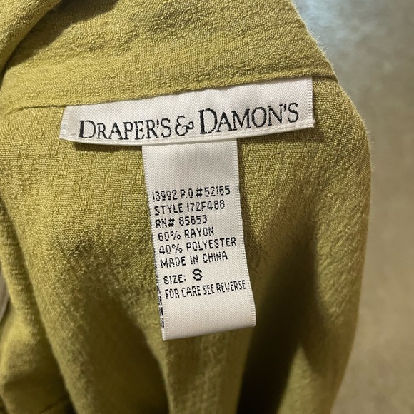 DRAPERS &• DAMON'S size small in shirt and size 10 in pants green set - Picture 6 of 7